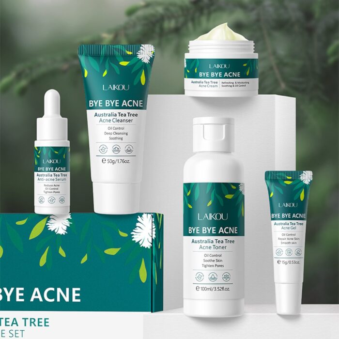 Laikou Tea Tree Bye Bye Acne Skincare Set – 5pcs - Image 1